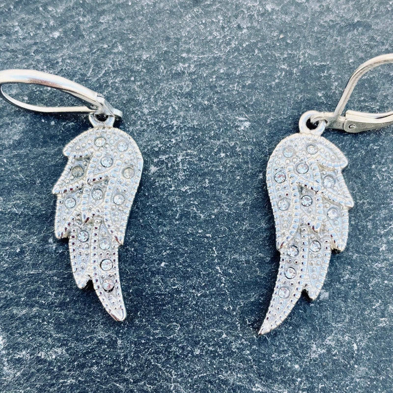 Sanity Jewelry Earrings "Mini Angel Wings" Earrings - White Bling -  SK2235E