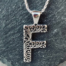 SANITY JEWELRY® F / 16" Stainless Steel Classic Chain Ladie's Letter Pendants