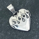 Sanity Jewelry Flaming Heart - Stainless Pendant  & Classic Rope Necklace - SK2606