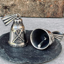 Sanity's Guardian/ Gremlin Bells - Double Axe American Flag - GB20 Guardian Bell Biker Jewelry Skull Jewelry Sanity Jewelry Stainless Steel jewelry