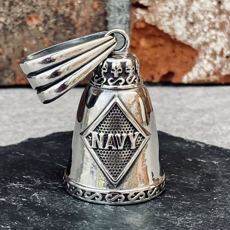 Police Motorcycle Guardian Angel Gremlin Bell – Good Luck Charm – Made In USA – Pewter Silver