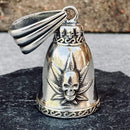 Sanity's Guardian/ Gremlin Bells - Skull and Pot Leaf - GB19 Guardian Bell Biker Jewelry Skull Jewelry Sanity Jewelry Stainless Steel jewelry