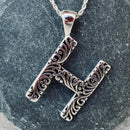 SANITY JEWELRY® H / 16" Stainless Steel Classic Chain Ladie's Letter Pendants