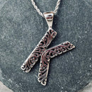 SANITY JEWELRY® K / 16" Stainless Steel Classic Chain Ladie's Letter Pendants