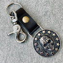 American Flag Skull & Stars Keychain - KC29 Key Chain Biker Jewelry Skull Jewelry Sanity Jewelry Stainless Steel jewelry