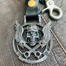 Biker Pistons and Wings Keychain Key Chain Biker Jewelry Skull Jewelry Sanity Jewelry Stainless Steel jewelry