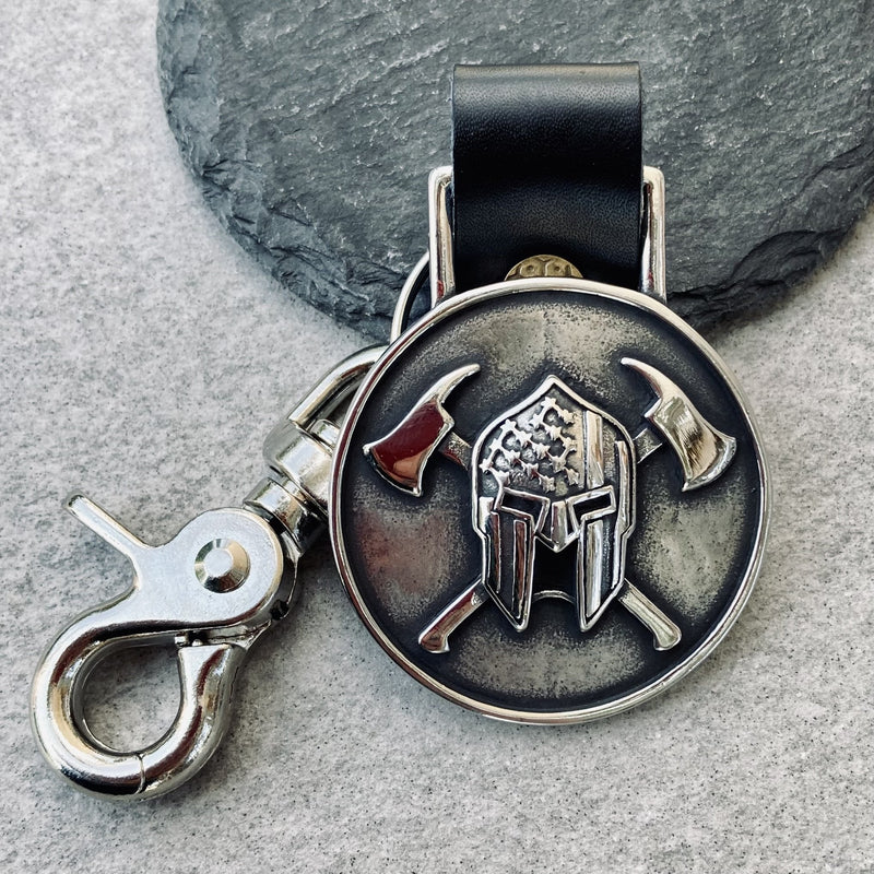 Double Axe Warrior Keychain - KC31 Key Chain Biker Jewelry Skull Jewelry Sanity Jewelry Stainless Steel jewelry