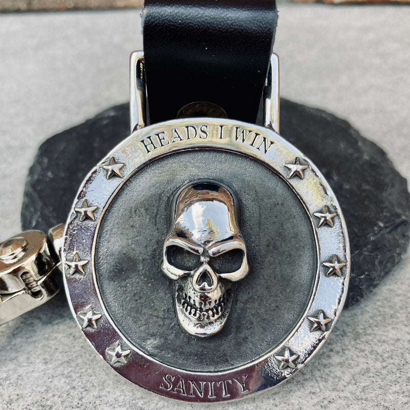 Heads or Tails Keychain - KC28 Key Chain Biker Jewelry Skull Jewelry Sanity Jewelry Stainless Steel jewelry