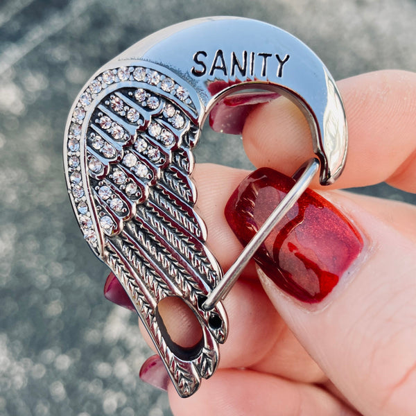 Sanity Jewelry Key Clasp Belt Clip / Clasp - Angel Bling Wing Custom - Upgrade Your Wallet / Key Chain - WCC-11