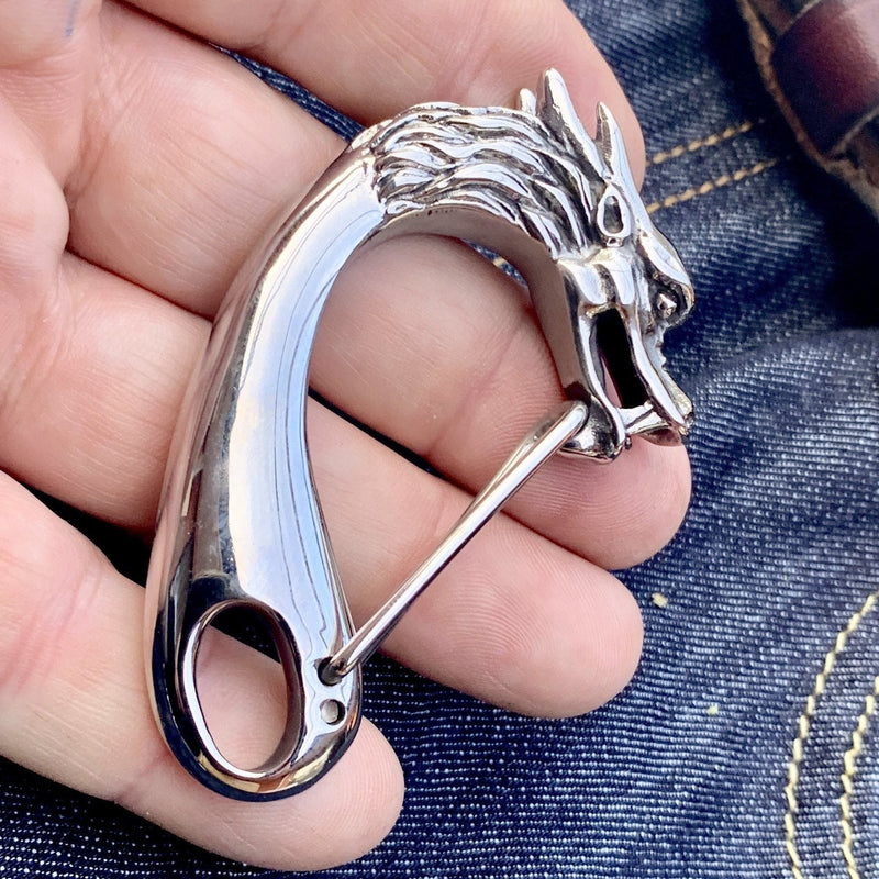 Belt Clip / Clasp - Dragon - Upgrade Your Wallet / Key Chain - WCC-07 Key Clasp Biker Jewelry Skull Jewelry Sanity Jewelry Stainless Steel jewelry