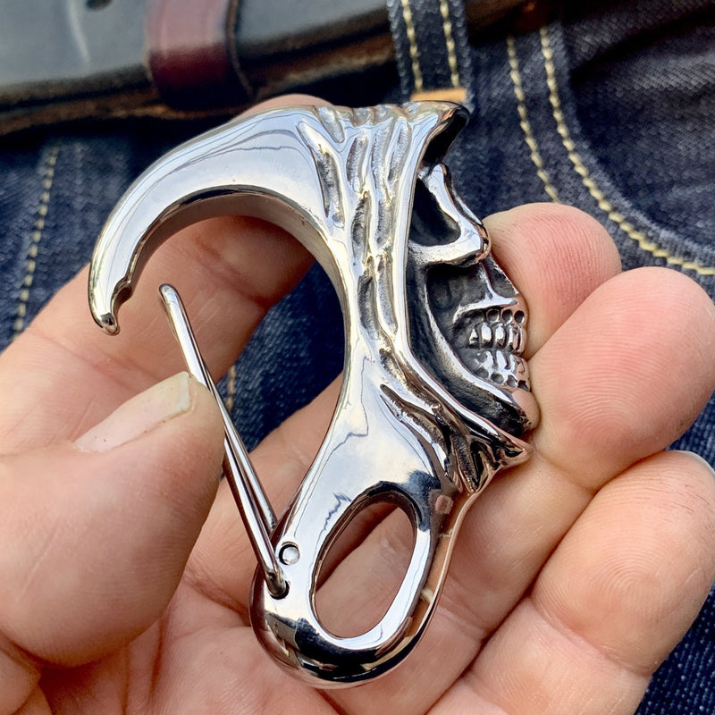Belt Clip / Clasp - Grim Reaper - Upgrade Your Wallet / Key Chain - WCC-06 Key Clasp Biker Jewelry Skull Jewelry Sanity Jewelry Stainless Steel jewelry