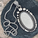 Sanity Jewelry Ladies Necklace 2mm 16” Rope Necklace Oval - Mirror - The Looking Glass & Rope Necklace or Omega - SK2611