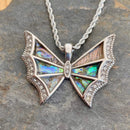Abalone - Bat Wings Pendant & Chain SK2561 Biker Jewelry Skull Jewelry Sanity Jewelry Stainless Steel jewelry