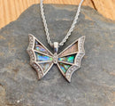 Abalone - Bat Wings Pendant & Chain SK2561 Biker Jewelry Skull Jewelry Sanity Jewelry Stainless Steel jewelry