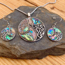 Abalone - Circle of Life Pendant & Chain SK2555 Biker Jewelry Skull Jewelry Sanity Jewelry Stainless Steel jewelry