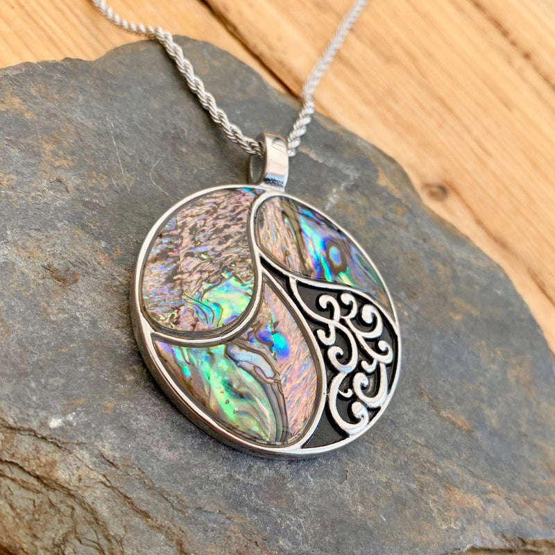2Pcs Tibetan Style Natural Abalone Shell Life Tree Pendants – Rose Gold Plated