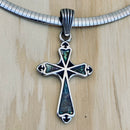 Sanity Jewelry Ladies Necklace Abalone - Cross - Window Pane -  Pendant with Classic Rope Chain or Omega SK2597