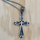 Sanity Jewelry Ladies Necklace Abalone - Cross - Window Pane -  Pendant with Classic Rope Chain or Omega SK2597