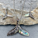 Abalone - Dolphin "Scrollwork" Pendant & Chain SK2582 Ladies Necklace Biker Jewelry Skull Jewelry Sanity Jewelry Stainless Steel jewelry