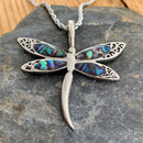 Abalone - Dragonfly Pendant & Chain SK2540 Ladies Necklace Biker Jewelry Skull Jewelry Sanity Jewelry Stainless Steel jewelry