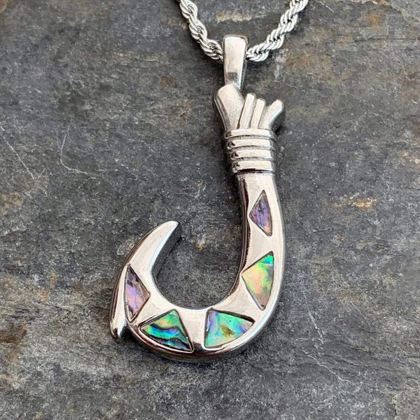 Sea Shell - Fishing Hook Pendant - Rope Necklace - SK2569 Sea Shell - Fishing Hook Pendant - Rope Necklace - SK2569