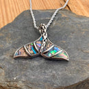 Abalone - Dolphin "Fish" Tail Pendant & Chain SK2577 Biker Jewelry Skull Jewelry Sanity Jewelry Stainless Steel jewelry