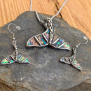 Abalone - Dolphin "Fish" Tail Pendant & Chain SK2577 Biker Jewelry Skull Jewelry Sanity Jewelry Stainless Steel jewelry