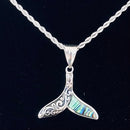 Sanity Jewelry Ladies Necklace Abalone - Mini Scrollwork Dolphin Pendant & Chain SK2582M