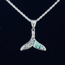Sanity Jewelry Ladies Necklace Abalone - Mini Scrollwork Dolphin Pendant & Chain SK2582M