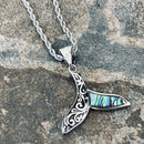 Sanity Jewelry Ladies Necklace Abalone - Mini Scrollwork Dolphin Pendant & Chain SK2582M