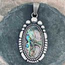 Sanity Jewelry Ladies Necklace Abalone Oval - The Queen -  Pendant with Classic Chain or Omega - PEN784