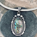 Sanity Jewelry Ladies Necklace Abalone Oval - The Queen -  Pendant with Classic Chain or Omega - PEN784