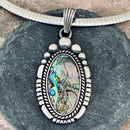 Sanity Jewelry Ladies Necklace Abalone Oval - The Queen -  Pendant with Classic Chain or Omega - PEN784