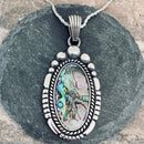 Sanity Jewelry Ladies Necklace Abalone Oval - The Queen -  Pendant with Classic Chain or Omega - PEN784