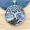 Abalone - Tree of Life Pendant & Chain SK2556 Ladies Necklace Biker Jewelry Skull Jewelry Sanity Jewelry Stainless Steel jewelry