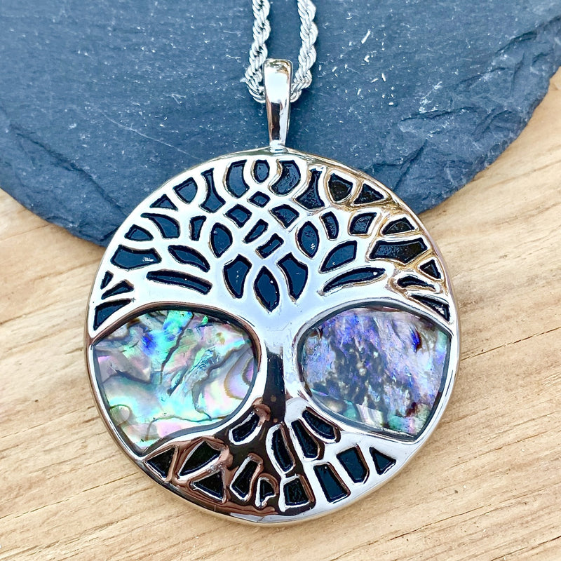 Sea Shell - Tree of Life Pendant - Rope Necklace - SK2556