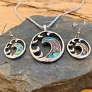 Abalone - Wave Pendant & Chain SK2562 Biker Jewelry Skull Jewelry Sanity Jewelry Stainless Steel jewelry