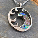 Abalone - Wave Pendant & Chain SK2562 Biker Jewelry Skull Jewelry Sanity Jewelry Stainless Steel jewelry