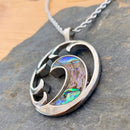 Abalone - Wave Pendant & Chain SK2562 Biker Jewelry Skull Jewelry Sanity Jewelry Stainless Steel jewelry
