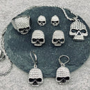 Sanity Jewelry Ladies Necklace Bling Skull - White Stone - Bracelet - 2595B