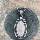 Sanity Jewelry Ladies Necklace "Crystal Oval" - Snow White - Pendant with Rope Chain or Omega - PEN783