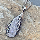 "Crystal Teardrop" Pendant & Chain - AJ2520 Ladies Necklace Biker Jewelry Skull Jewelry Sanity Jewelry Stainless Steel jewelry