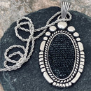 Sanity Jewelry Ladies Necklace Oval - Black Crystal - Maleficent & Rope Necklace or Omega - SK2603
