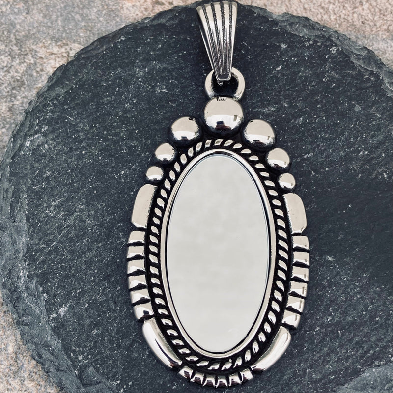 Sanity Jewelry Ladies Necklace Oval - Mirror - The Looking Glass & Rope Necklace or Omega - SK2611