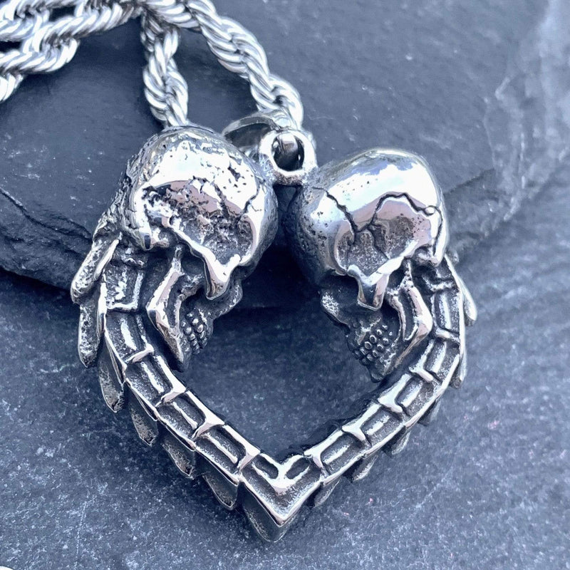 "Sanity's Combo" - Skulls - 'til Death Do Us Part (486) & Classic Rope Chain Necklace Biker Jewelry Skull Jewelry Sanity Jewelry Stainless Steel jewelry