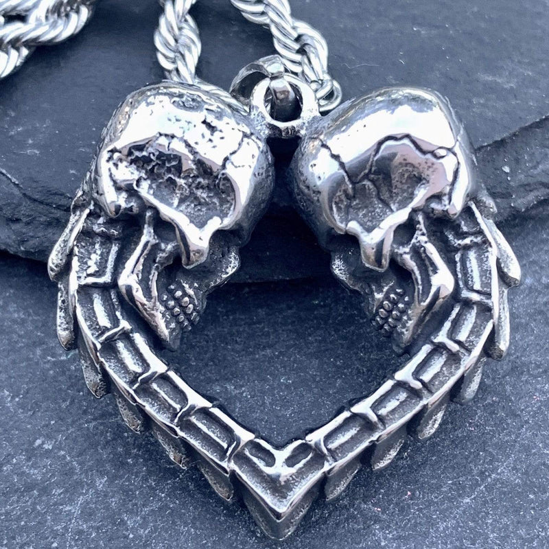 "Sanity's Combo" - Skulls - 'til Death Do Us Part (486) & Classic Rope Chain Necklace Biker Jewelry Skull Jewelry Sanity Jewelry Stainless Steel jewelry
