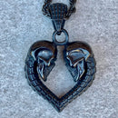 Sanity Jewelry Ladies Necklace "Skulls - 'til Death Do Us Part" PEN739 & Classic Rope Chain