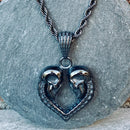 Sanity Jewelry Ladies Necklace "Skulls - 'til Death Do Us Part" PEN739 & Classic Rope Chain