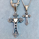 Ladies Pendant - The Queens Cross - Smaller Cross- 1.5 inches tall - PEN710 Ladies Necklace Biker Jewelry Skull Jewelry Sanity Jewelry Stainless Steel jewelry