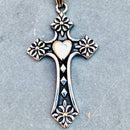 Ladies Pendant - The Queens Cross - Smaller Cross- 1.5 inches tall - PEN710 Ladies Necklace Biker Jewelry Skull Jewelry Sanity Jewelry Stainless Steel jewelry